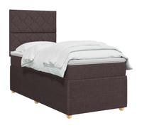 vidaXL Letto box spring con materasso Marrone Scuro 80 x 200 cm | Regola facilmente l'altezza del tuo letto. Mantieni tutto fresco con rivestimenti rimovibili