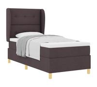 vidaXL Letto Box Spring con Materasso Marrone Scuro 80x200 cm Tessuto