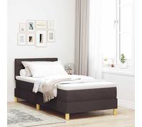 vidaXL Letto box spring con materasso Marrone scuro 90 x 190 cm
