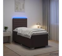 vidaXL Letto box spring con materasso Marrone Scuro 90 x 190 cm