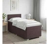 Letto box spring con materasso Marrone Scuro 90 x 190 cm