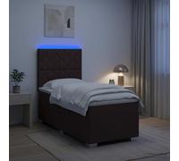 vidaXL Letto box spring con materasso Marrone Scuro 90 x 190 cm