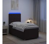vidaXL Letto box spring con materasso Marrone Scuro 90 x 200 cm