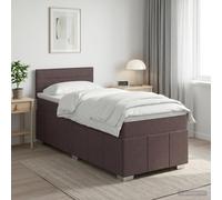vidaXL Letto box spring con materasso Marrone Scuro 90 x 200 cm