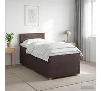 Letto box spring con materasso Marrone Scuro 90 x 200 cm