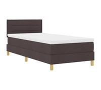 vidaXL Letto Box Spring con Materasso Marrone Scuro 90x190 cm Tessuto