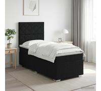vidaXL Letto box spring con materasso Nero 100 x 200 cm Tessuto