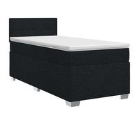 vidaXL Letto box spring con materasso Nero 100 x 200 cm Tessuto