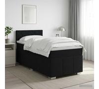 vidaXL Letto box spring con materasso Nero 100 x 200 cm Tessuto