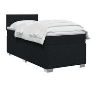 Letto box spring con materasso Nero 100 x 200 cm Tessuto