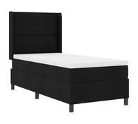 vidaXL Letto Box Spring con Materasso Nero 100 x 200 cm, Tessuto in Schiuma, Copertura con Zip, per Adulti, Mobili Moderni, Camera da Letto Contemporanea, Testiera Regolabile, LED, USB, Legno Ingegn