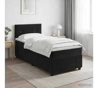 vidaXL Letto box spring con materasso Nero 100 x 200 cm Velluto