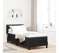 vidaXL Letto Box Spring con Materasso Nero 100x200 cm in Velluto Nero, Letto in velluto elegante, camera moderna con testiera regolabile, rete a molle e materasso in schiuma