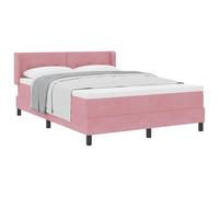 vidaXL Letto Box Spring con Materasso Nero 100x200 cm in Velluto Rosa, Letto in Velluto Elegante, Camera Moderna con testiera Regolabile, Rete a Molle e Materasso in Schiuma