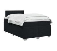 vidaXL Letto box spring con materasso Nero 120 x 190 cm Tessuto, Camera, Letto a Molle Moderno, Superficie Confortevole, Testiera Regolabile, Telaio Pratico, Supporto Per Materasso