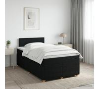 vidaXL Letto box spring con materasso Nero 120 x 200 cm Tessuto