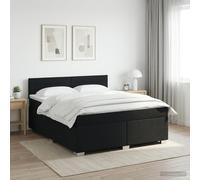 vidaXL Boxspringbed met matras met hoofdeinde Zwart 140 x 190 cm Stof