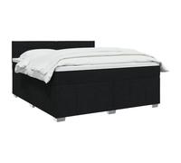 vidaXL Letto box spring con materasso Nero 140 x 190 cm Tessuto