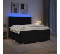 vidaXL Letto box spring con materasso Nero 140 x 190 cm Tessuto