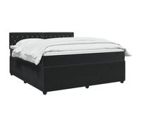 vidaXL Letto box spring con materasso Nero 140 x 190 cm Velluto