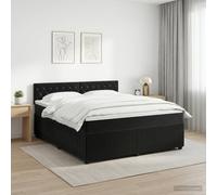 vidaXL Letto box spring con materasso Nero 140 x 190 cm Velluto