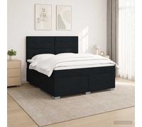 vidaXL Letto a molle con materasso nero, 140 x 200 cm, tessuto | Le gambe possono essere regolate in altezza fino a 10 cm, strisce LED integrate, rimovibili e lavabili