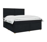 vidaXL Letto box spring con materasso Nero 140 x 200 cm Tessuto | Offre un supporto perfettamente bilanciato, adattabile all'altezza desiderata, illuminazione USB pratica e a risparmio