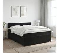 vidaXL Letto box spring con materasso Nero 140 x 200 cm Velluto