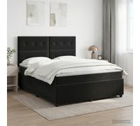 vidaXL Letto box spring con materasso Nero 180 x 200 cm Velluto