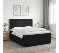vidaXL Letto box spring con materasso Nero 200 x 200 cm Tessuto