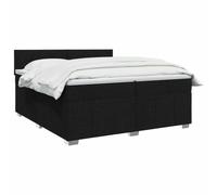 vidaXL Letto box spring con materasso Nero 200 x 200 cm Tessuto