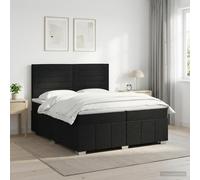 vidaXL Letto box spring con materasso Nero 200 x 200 cm Tessuto