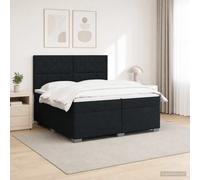 vidaXL Letto box spring con materasso Nero 200 x 200 cm Tessuto