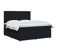 vidaXL Letto box spring con materasso Nero 200 x 200 cm Tessuto | Altezza personalizzata per un comfort su misura. Resistente e durevole per un uso prolungato