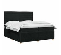 vidaXL Letto box spring con materasso Nero 200 x 200 cm Tessuto | Regola facilmente l'altezza del tuo letto. Mantieni tutto fresco con rivestimenti rimovibili