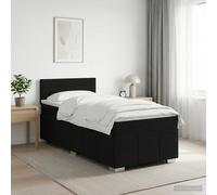 Letto box spring con materasso Nero 80 x 200 cm Tessuto