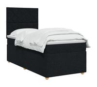 vidaXL Letto box spring con materasso Nero 80 x 200 cm Tessuto