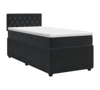 vidaXL Letto box spring con materasso Nero 80 x 200 cm Velluto