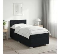 vidaXL Letto box spring con materasso Nero 90 x 190 cm Tessuto