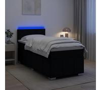 vidaXL Letto box spring con materasso Nero 90 x 190 cm Tessuto