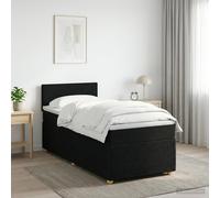 vidaXL Letto box spring con materasso Nero 90 x 190 cm Tessuto