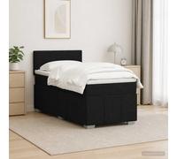 vidaXL Letto box spring con materasso Nero 90 x 190 cm Tessuto