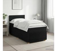 vidaXL Letto box spring con materasso Nero 90 x 190 cm Tessuto