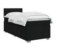 vidaXL Letto box spring con materasso Nero 90 x 200 cm Tessuto