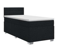 vidaXL Letto box spring con materasso Nero 90 x 200 cm Tessuto