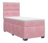 vidaXL Letto box spring con materasso Rosa 80 x 200 cm Velluto