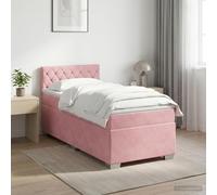Letto box spring con materasso Rosa 80 x 200 cm Velluto