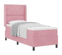 vidaXL Letto Box Spring con Materasso Rosa 80x200 cm Velluto