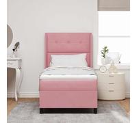 vidaXL Letto Box Spring con Materasso Rosa 90x200 cm Velluto