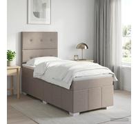 vidaXL Letto box spring con materasso Tortora 100 x 200 cm Tessuto